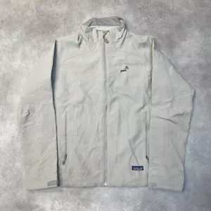 Patagonia Windbreaker Jacket Womens XL Softshell Fleece Lined Coat, Grey - Picture 1 of 9
