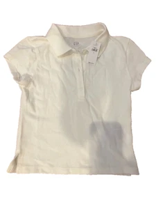 NWT GAP Girls White Short Sleeve Polo Collar uniform Size 8 100% cotton - Picture 1 of 2