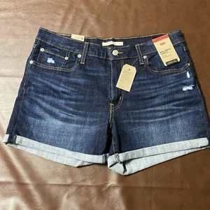 Levi's mittellange Damenshorts Größe 33 neu mit Etikett UVP 49,50 $ Farbe Jung und Alt - Bild 1 von 8