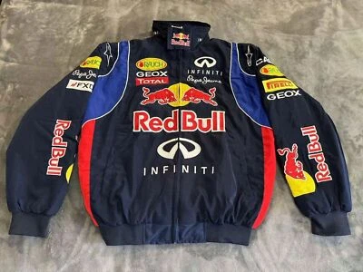 Unisex Adult Red Bull Jacket Ebroidered Cotton Padded F 1 Racing Jacket - Image 1 of 4