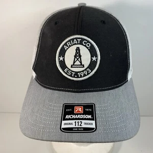 Ariat Mens Richardson 112 Adjustable Snapback Trucker Hat (Black/Grey/White) - Picture 1 of 9