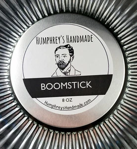 Masculine BOOMSTICK Scented Candle Soy Wax 8oz USA Bergamot Musk Sage Tonka Bean - Picture 1 of 6