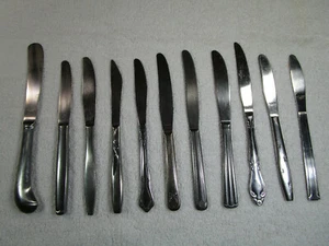 11 Stck. Edelstahl Abendessen Messer gemischt Muster Antik 117-5F - Bild 1 von 11
