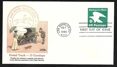 #U607 (22c) "E" Eagle -Stamped Envelope-Early Postal Truck Cachet- Fleetwood FDC - Image 1 of 2