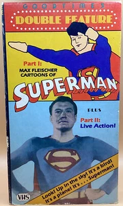 Superman Double Feature VHS 1986 Good Times Release Animated + Live Action - Picture 1 of 3