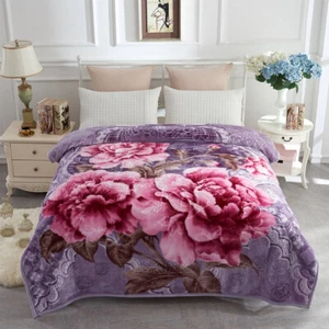 2-Ply Korean Mink Blanket Thick Soft Warm Queen King Size Animal/Floral Blankets - Picture 1 of 134