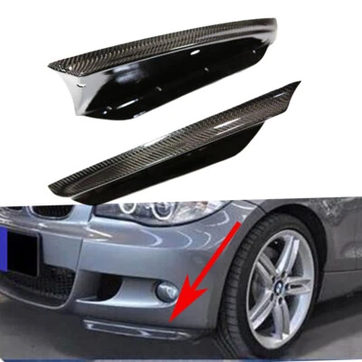 Real Carbon Fiber Car Front Bumper Splitters For BMW E87 M Sport Hatchback 07-10 Foto 1 de 4