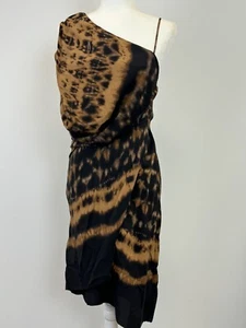 Max Azria Abstract Tie-Dye Animal Print One Shoulder Dress * US 4/6 - Picture 1 of 5