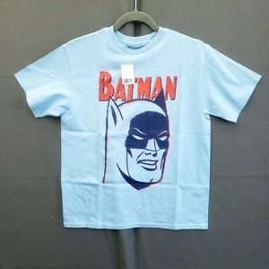 DC Batman T-Shirt Youth Boys Large Blue Graphic Tee Short Sleeve Comics NWT - Picture 1 of 10