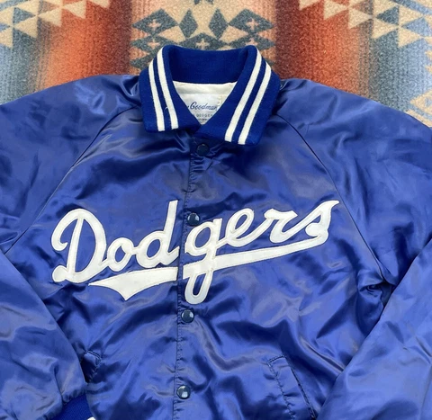 vintage 80s Los Angeles Dodgers Danny Goodman MLB Satin Jacket Size XS Small Cover