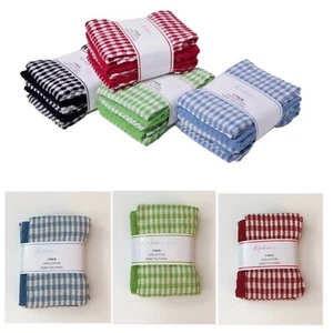  Mono Check Terry Tea Towels 100% Cotton { Pack of 3 } - Picture 1 of 2