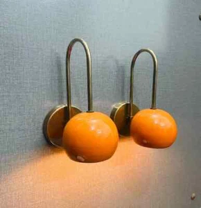 Pair of mid-century wall lamps Hand Made Wall Sconce Raw Brass Wall Light - Picture 1 of 9