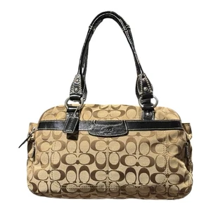 Coach Penelope F14695 Light Brown Signature Jacquard 3 Sections Shoulder Bag - Picture 1 of 24