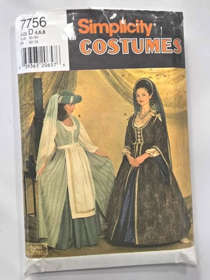 Andrea Schewe for Simplicity 7756 Medieval Renaissance Tudor Pattern Sz D-4,6,8 - Image 1 of 3