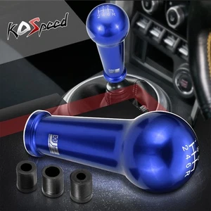 J2 6-Speed MT Aluminum Ball Teardrop Style Shift Knob w/3 Thread Adapters Blue - Picture 1 of 7