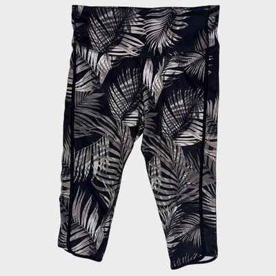 Leggings para mujer C9 by Champion XL longitud capri tropical negro gris estampado Foto 1 de 4
