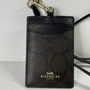 Coach Ausweis Schlüsselband in Signatur Canvas Kartenetui Braun/Schwarz 63274 - Bild 1 von 4