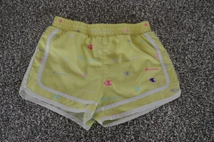 Champion Shorts Girls 6X Yellow Multicolor Logo Athletic Running Lightweight - Picture 1 of 7