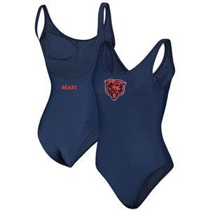 Navy Blue Chicago Bears Making Waves One-Piece Swimsuit Women’s Size Large - Picture 1 of 10