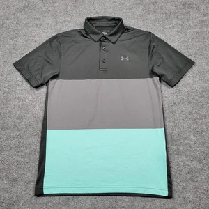 Camisa Polo Under Armour Para Hombres Pequeña Negra Gris Verde azulado Playoff Polo Golf Bloques de Color - Imagen 1 de 11