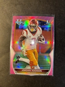 2022 Bowman U 1st Bowman Jordan Addison USC Trojans/Vikings: Pink Refractor - Picture 1 of 2