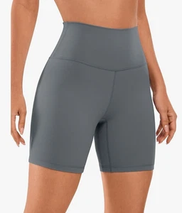 CRZ Yoga Shorts Grey Small 4/6 Women High Waist Stretch Workout Active Shorts - Picture 1 of 2