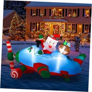 7ft Christmas Inflatable Decoration with Built-in LED Lights, Giant Blow Up - Picture 1 of 7