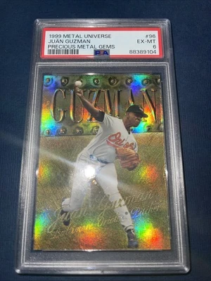 1999 JUAN GUZMAN Metal Universe Precious Metal Gems PMG  #96 # /50 PSA 6 - Image 1 of 2