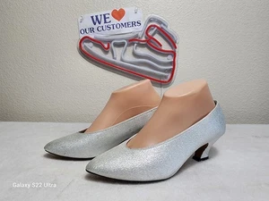 DOLCE Bi Pierre scarpe donna vintage con décolleté glitter argento taglia 8 M - Foto 1 di 10