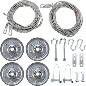 RealPlus Garagentor-Seil- und Riemenscheiben-Set, 2 Stück Kabel und 4 Stück Riemenscheiben - Bild 1 von 5