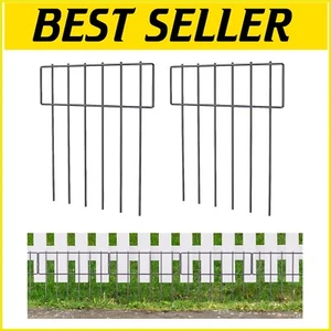 Decorative 20.8ft Garden Fencing | 17'' High Rustproof Metal Animal Barrier - Picture 1 of 11