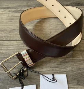 Paul Smith Cuero Marrón Cinturón Muchas Franjas Keeper Talla 30 Venta 150€ Nuevo - Imagen 1 de 6