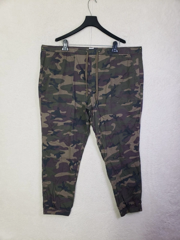 Gap Women Pants XXL Green Camo Cotton B Drawtring Tapered Leg Utility Jogger - Image 1 of 4