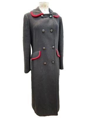 Винтажные женские LG 60-е 70-е 100% чистая шерсть. Loden пальто длинный зимний красный размер 12? - Изображение 1 из 4