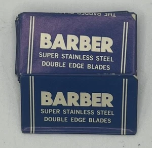 Barber Brand Double Edge Razor Blades - Bundle Of 8 - Vintage NOS Santa Monica - Picture 1 of 9