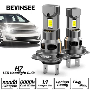 BEVINSEE H7 LED Headlight Globes 70W 12000LM High Low Beam For VW Golf MK6 MK7 - Picture 1 of 10