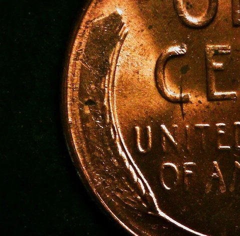 1958 P Lincoln Wheat Cent/Penny - Struck Through Reverse - Mint Error! Cover