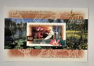 1998 $10 Wetlands Italia Milan World Philatelic Exhibition overprint sheet MUH - Picture 1 of 3