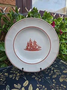 Vintage Wedgwood - Flying Cloud Ship - Chaqueta Roja Plato de Ensalada/Postre 81/4" - Imagen 1 de 6