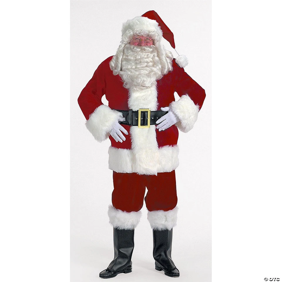 Burgundy Velvet Santa Suit - XXXL- Halco - Image 1 of 1