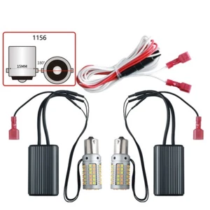 2X 1156 BA15S P21W CANBUS LED White Light Amber DRL Car Turn Signal Lamp Bulbs - Foto 1 di 12