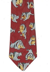 Corbata Granate Dino Romano Looney Tunes Spike the Bulldog Novedad Hecha a Mano - Imagen 1 de 1
