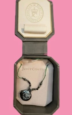 Gargantilla Juicy Couture Y2K vintage medallón imitación diamante estrás corazón collar Foto 1 de 4
