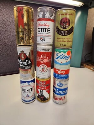 Lot Of 9 Vintage Metal Empty Beer Cans Pictured #pe34 - Image 1 of 4