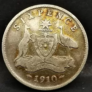 6 PENCE ARGENT 1910 EDWARD VII AUSTRALIE / AUSTRALIA / SILVER - Picture 1 of 2