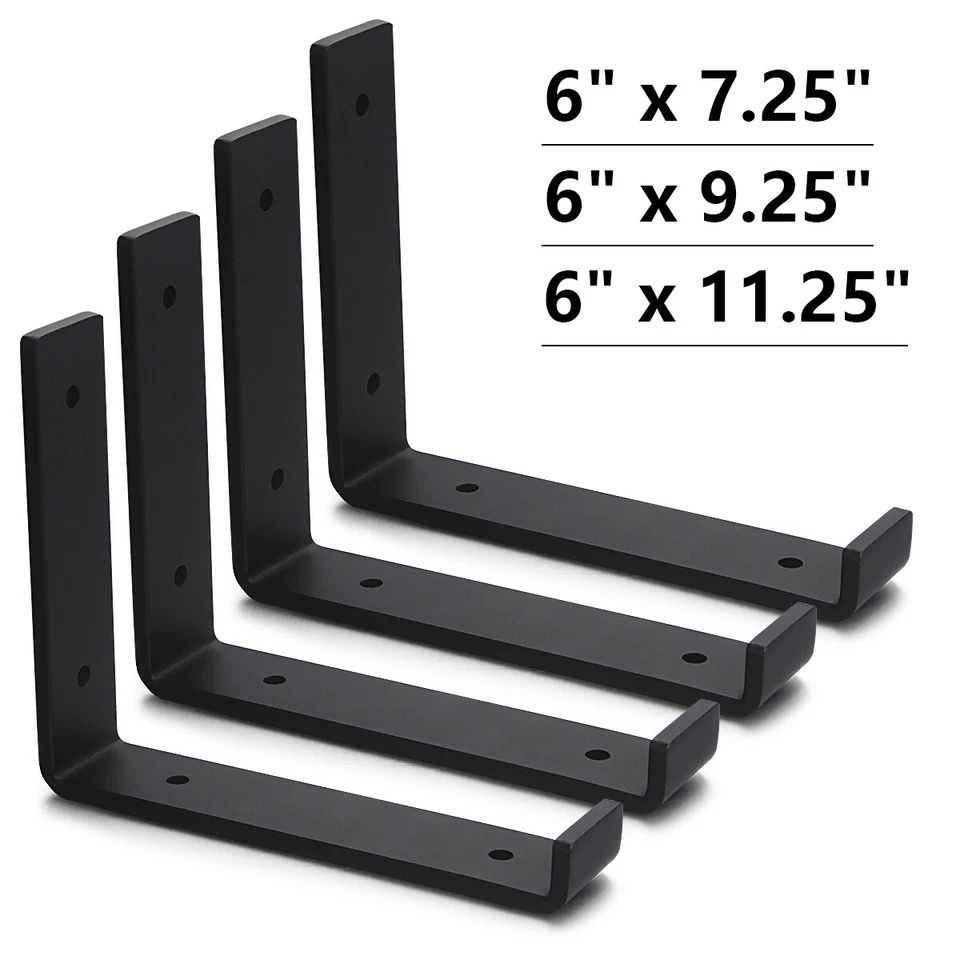 BUTIZONE 4 Heavy Duty Steel Countertop Support Brackets Mantel Shelf Brackets L Corbel