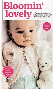 ~Pull-Out Knitting Baby Knitting Pattern For Pretty Picot Edge Flower Cardigan ~ - Picture 1 of 1