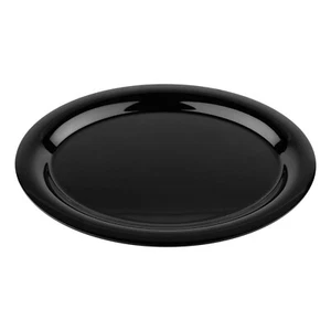 Black Melamine Round Side & Dinner Plate Square Bowls Oval Platters - Reusable - Picture 1 of 6