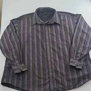 MICHAEL BRANDON Men's Brown & Blue Striped Long Sleeve Button Down Shirt - 3X - Picture 1 of 13