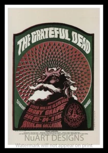 Gerahmtes Rock 'n' Roll Poster "THE GREATFUL DEAD"; 12x18 - Bild 1 von 1